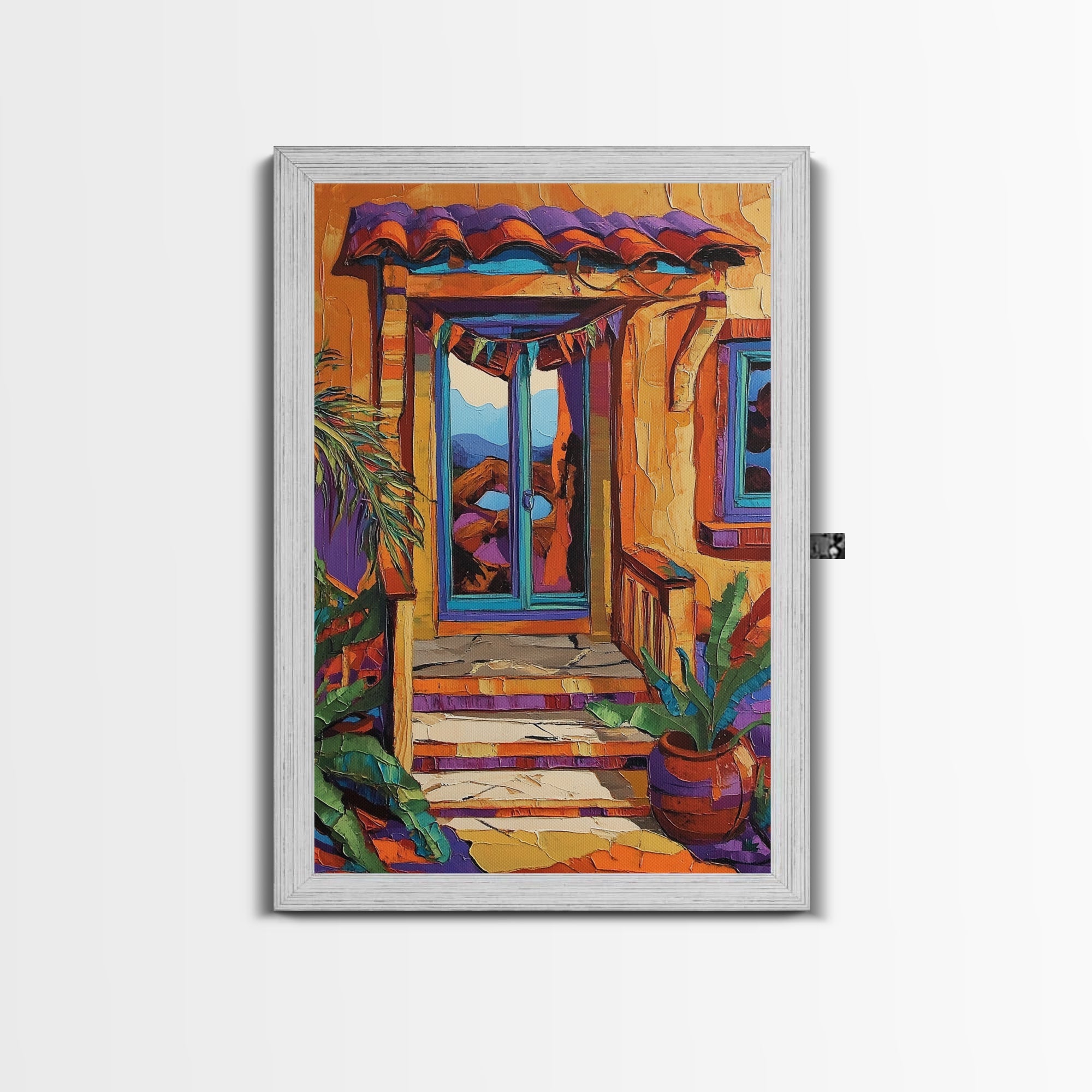 Vibrant Doorway Art, Boho House Print, Colorful Entryway Decor, Desert Home Vibes, Framed Canvas Print, Living Room Wall Art, boho art