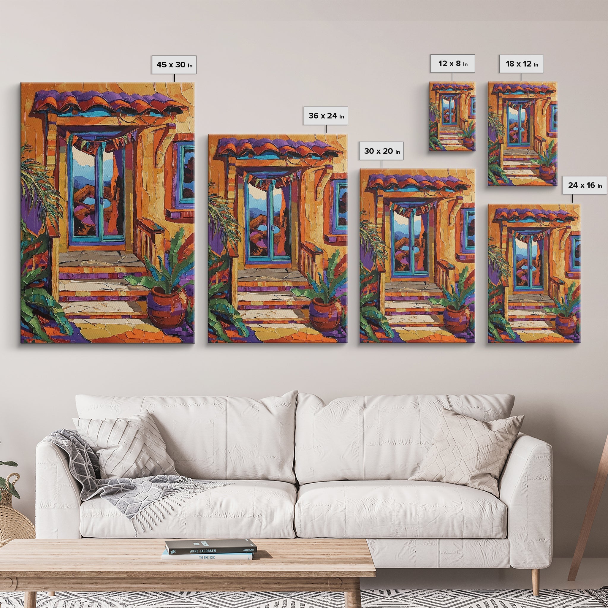 Vibrant Doorway Art, Boho House Print, Colorful Entryway Decor, Desert Home Vibes, Framed Canvas Print, Living Room Wall Art, boho art