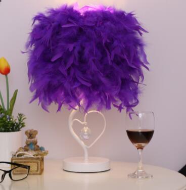 STEVVEX Reading Room Luxury Interesting Decor Heart Shape Feather Crystal Lamp Table Lamp for bedroom Light art decor home planetarium