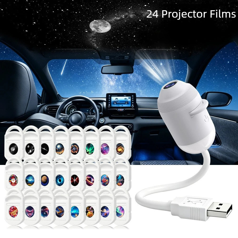 Starry Night Light Projector - Bedroom Ambiance Galaxy Star Projection Lamp for Romantic Ceiling Decor