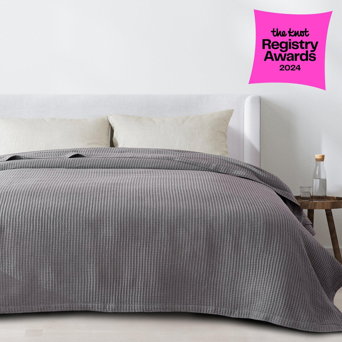 100% Cotton Waffle Weave Blanket - Mikala Collection