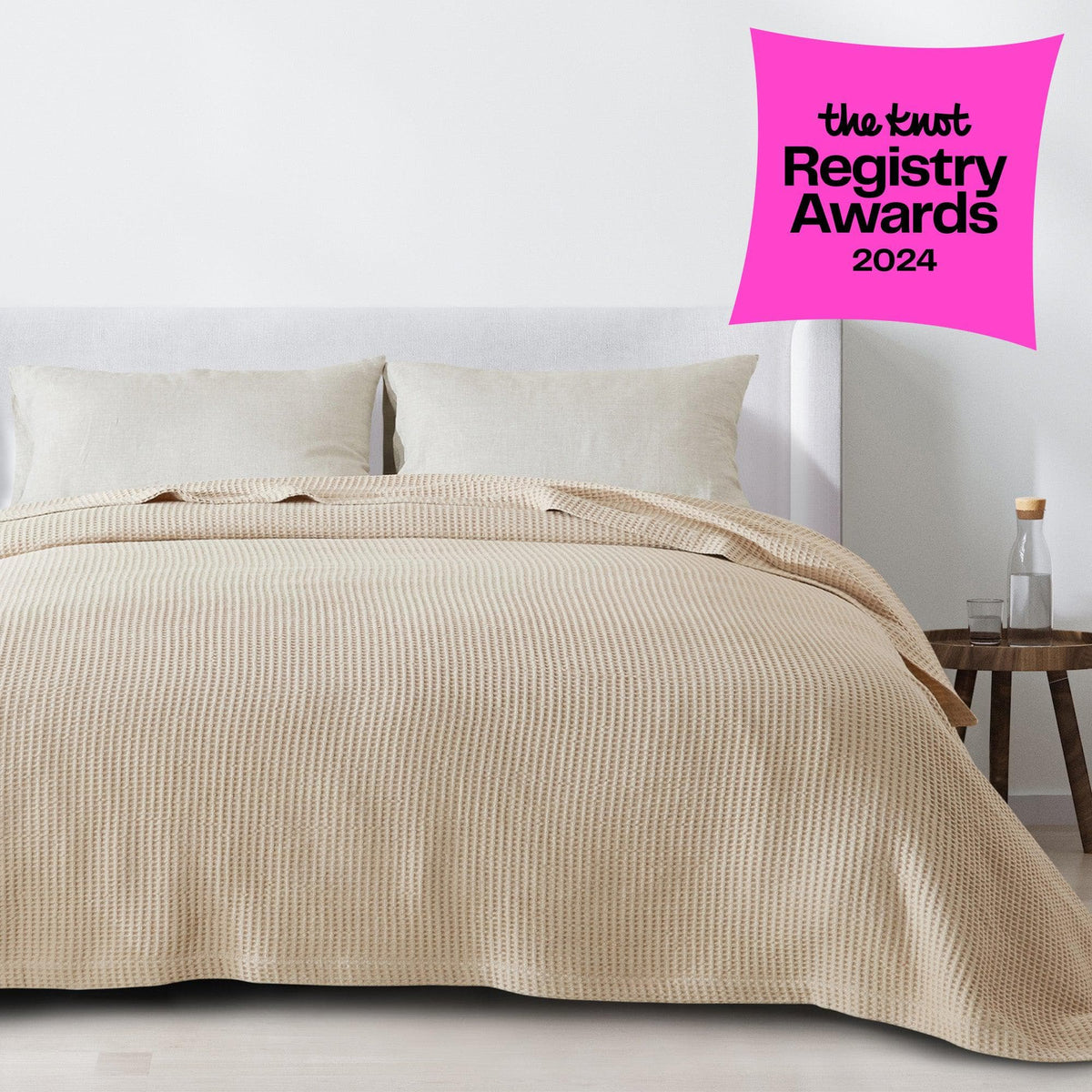 100% Cotton Waffle Weave Blanket - Mikala Collection